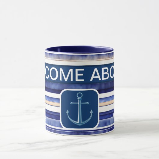 Summer Navy Blue Modern Bootstrip Collection Tasse (Zentrum)