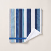 Summer Navy Blue Popular Boat Stripes Collection Badhandtuch Set (Waschlappen)