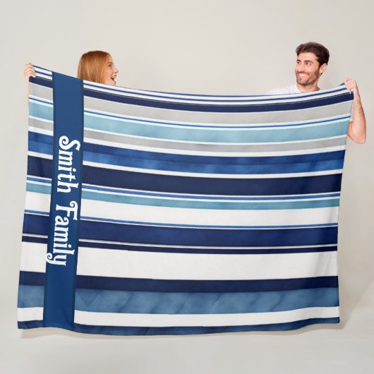 Summer Navy Blue Popular Boat Stripes Collection Fleecedecke (Beispiel)