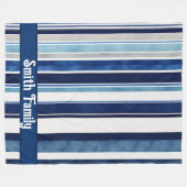 Summer Navy Blue Popular Boat Stripes Collection Fleecedecke (Vorderseite (Horizontal))
