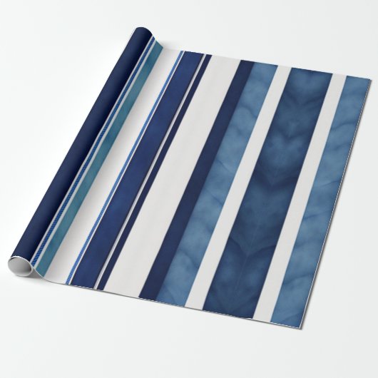 Summer Navy Blue Popular Boat Stripes Collection Geschenkpapier (Ungerollt)