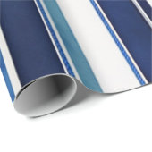 Summer Navy Blue Popular Boat Stripes Collection Geschenkpapier (Rolleneckpunkt)