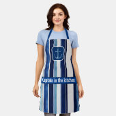 Summer Navy Blue Popular Boat Stripes Collection Schürze (Getragen)