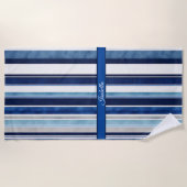 Summer Navy Blue Popular Boat Stripes Collection Strandtuch (Vorderseite)