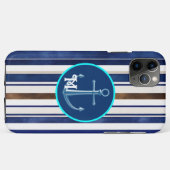 Summer Navy Blue Trendboot Stripes Collection Case-Mate iPhone Hülle (Rückseite (Horizontal))