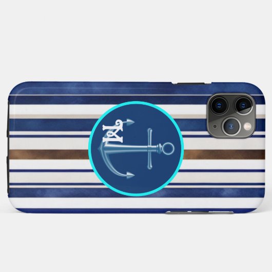 Summer Navy Blue Trendboot Stripes Collection Case-Mate iPhone Hülle (Rückseite (Horizontal))