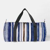 Summer Navy Blue Trendboot Stripes Collection Duffle Bag (Rückseite)