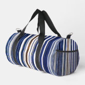 Summer Navy Blue Trendboot Stripes Collection Duffle Bag (Rechte Ecke)