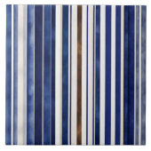 Summer Navy Blue Trendboot Stripes Collection Fliese (Vorderseite)