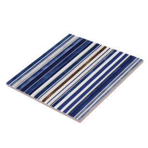 Summer Navy Blue Trendboot Stripes Collection Fliese
