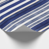 Summer Navy Blue Trendboot Stripes Collection Geschenkpapier (Ecke)