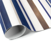 Summer Navy Blue Trendboot Stripes Collection Geschenkpapier (Rolleneckpunkt)