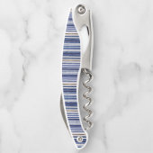 Summer Navy Blue Trendboot Stripes Collection Kellnermesser (Rückseite)