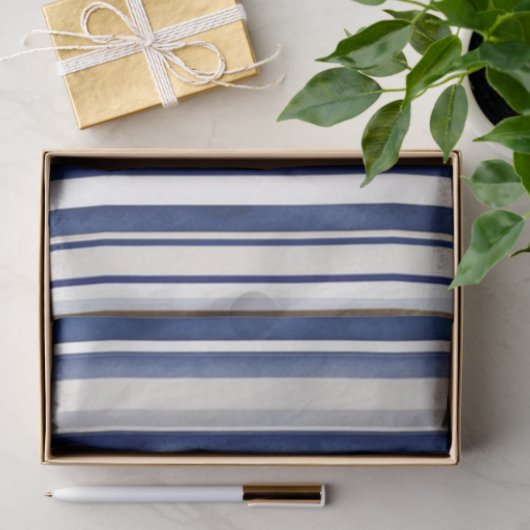 Summer Navy Blue Trendboot Stripes Collection Seidenpapier (Geschenk)