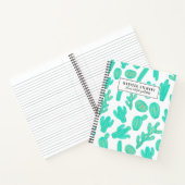 Summer Neon Aquamarin Green Tropical Cactus Pflanz Notizblock (Innenseite)
