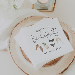 Summer Neutrals Personalisierter Junggeselinnen-Ab Serviette