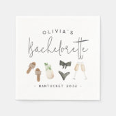 Summer Neutrals Personalisierter Junggeselinnen-Ab Serviette (Vorderseite)