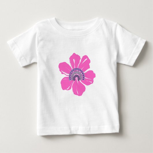 Summer Niedlich Baby T - Shirt mit rosa Blume (Vorderseite)