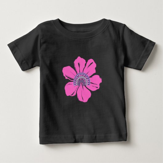 Summer Niedlich Pink Blume Baby T-shirt (Vorderseite)