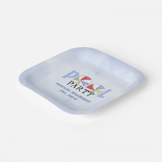 Summer Niedlich Pool Party Custom Pappteller (Gewinkelt)