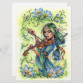 Summer Night Fiddler Fairy Elf Violin Card (Vorne/Hinten)