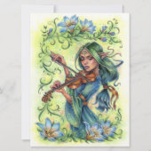 Summer Night Fiddler Fairy Elf Violin Card (Vorderseite)