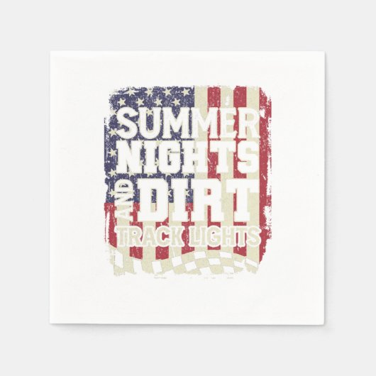 Summer Nights And Dirt Track Lights USA Flag Race Serviette (Vorderseite)