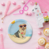 Summer Norfolk Terrier Paper Plate Pappteller (Party)