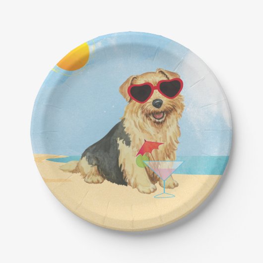 Summer Norfolk Terrier Paper Plate Pappteller (Vorderseite)