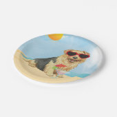 Summer Norfolk Terrier Paper Plate Pappteller (Schrägansicht)