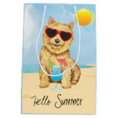 Summer Norwich Terrier Medium Geschenktasche Mittlere Geschenktüte (Rückseite)