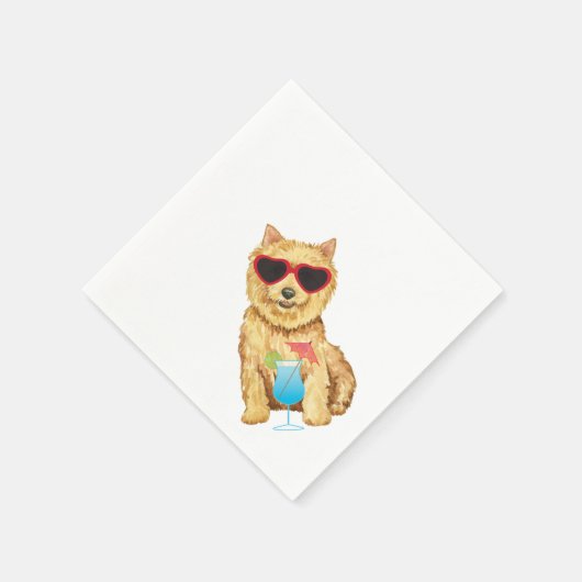 Summer Norwich Terrier Napkins Serviette (Ecke)
