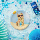 Summer Norwich Terrier Paper Plate Pappteller (Party)