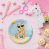 Summer Norwich Terrier Paper Plate Pappteller (Party)