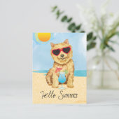 Summer Norwich Terrier Postcard Postkarte (Stehend Vorderseite)