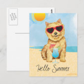 Summer Norwich Terrier Postcard Postkarte (Vorne/Hinten)
