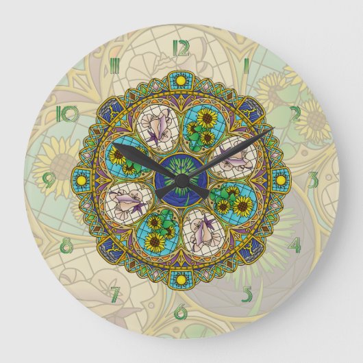 Summer Nouveau Clock Große Wanduhr (Vorderseite)