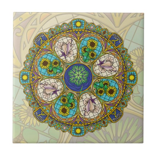 Summer Nouveau Tile Fliese (Vorderseite)