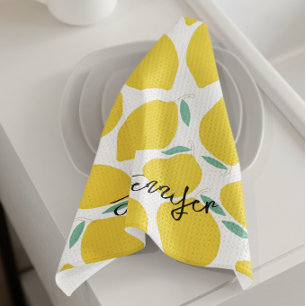 Summer Novelty Lemon-Muster gedruckt Personalisier Geschirrtuch