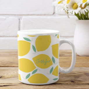 Summer Novelty Lemon-Muster gedruckt Personalisier Kaffeetasse