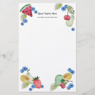 Summer Obstlinen Stationery Briefpapier