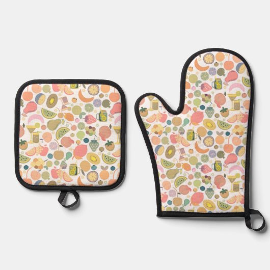 Summer Obstwurzel Mitt und Pot Holder Ofenhandschuh & Topflappen-Set (Vorderseite)