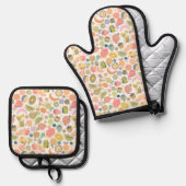 Summer Obstwurzel Mitt und Pot Holder Ofenhandschuh & Topflappen-Set (Vorderseite/Rückseite)
