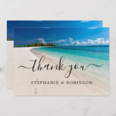 Summer Ocean Beach Hochzeit Dankeskarte (Vorne/Hinten)