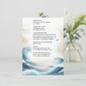 Summer Ocean Beach Hochzeit in Urlaubsort Begleitkarte (Stehend Vorderseite)