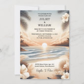 Summer Ocean Beach Hochzeit in Urlaubsort Einladung (Vorderseite)