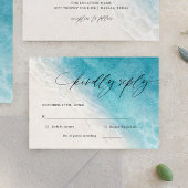 Summer Ocean Beach Wedding RSVP Card Karte