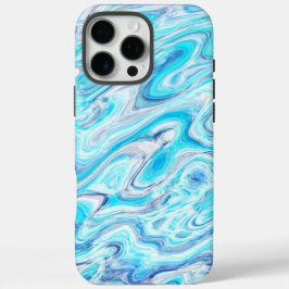 Summer Ocean Blue Abstrakte Marmortextur iPhone 16 Pro Max Hülle