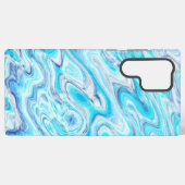 Summer Ocean Blue Abstrakte Marmortextur Samsung Galaxy Hülle (Rückseite (Horizontal))