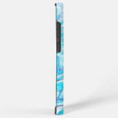 Summer Ocean Blue Abstrakte Marmortextur Samsung Galaxy Hülle (Rechte Seite)